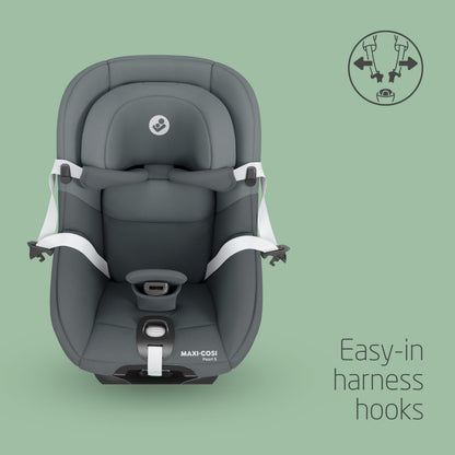 Maxi-Cosi Pearl S i-Size, Baby Car Seat, 3 Months - 4 Years, max. 18 kg, 61 - 105 cm, Toddler Car Seat, 5 Recline Positions, Easy-in Harness Hooks, G-CELL Side Impact Protection, Tonal Graphite