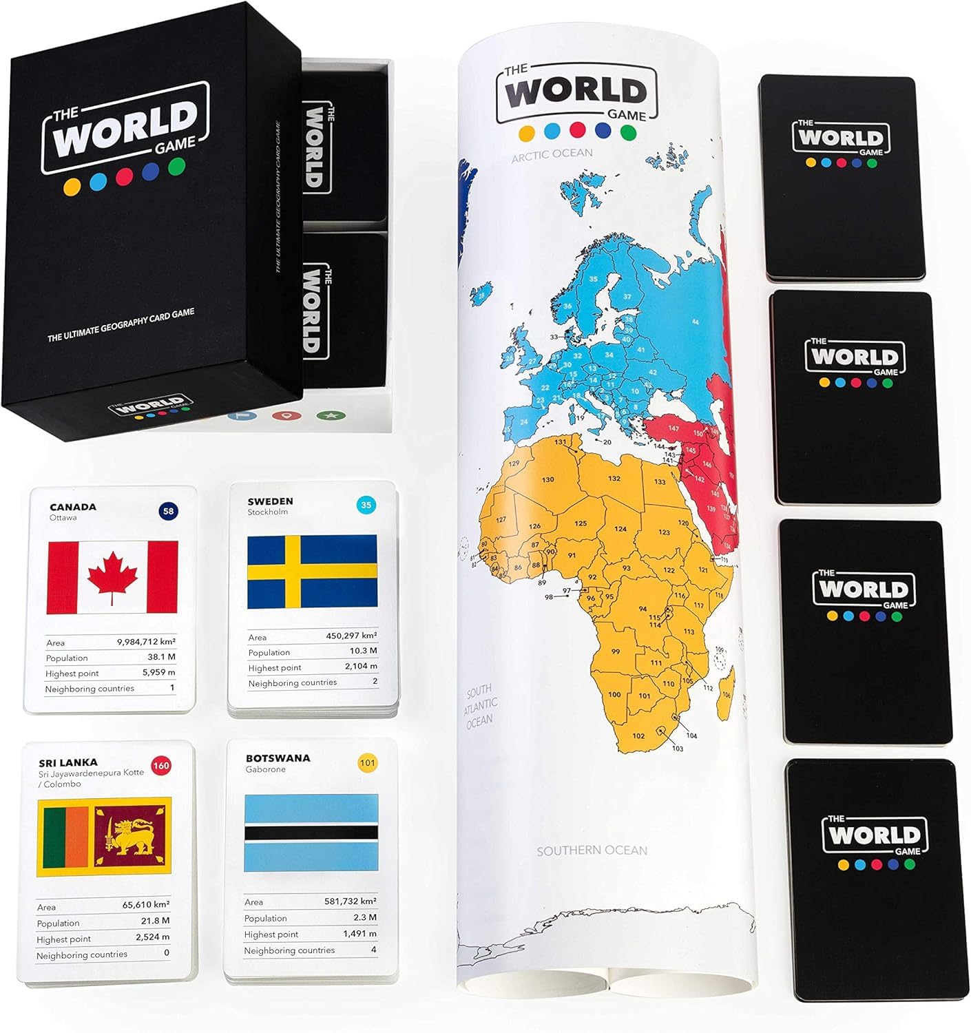 The World Game - Geography Card Game - Educational Board Game for Kids, Family & Adults - Learning Game for Teenage Boys & Girls