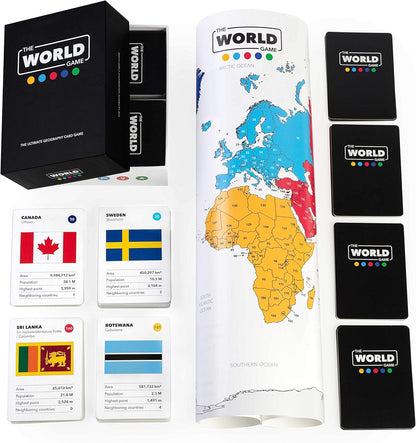 The World Game - Geography Card Game - Educational Board Game for Kids, Family & Adults - Learning Game for Teenage Boys & Girls