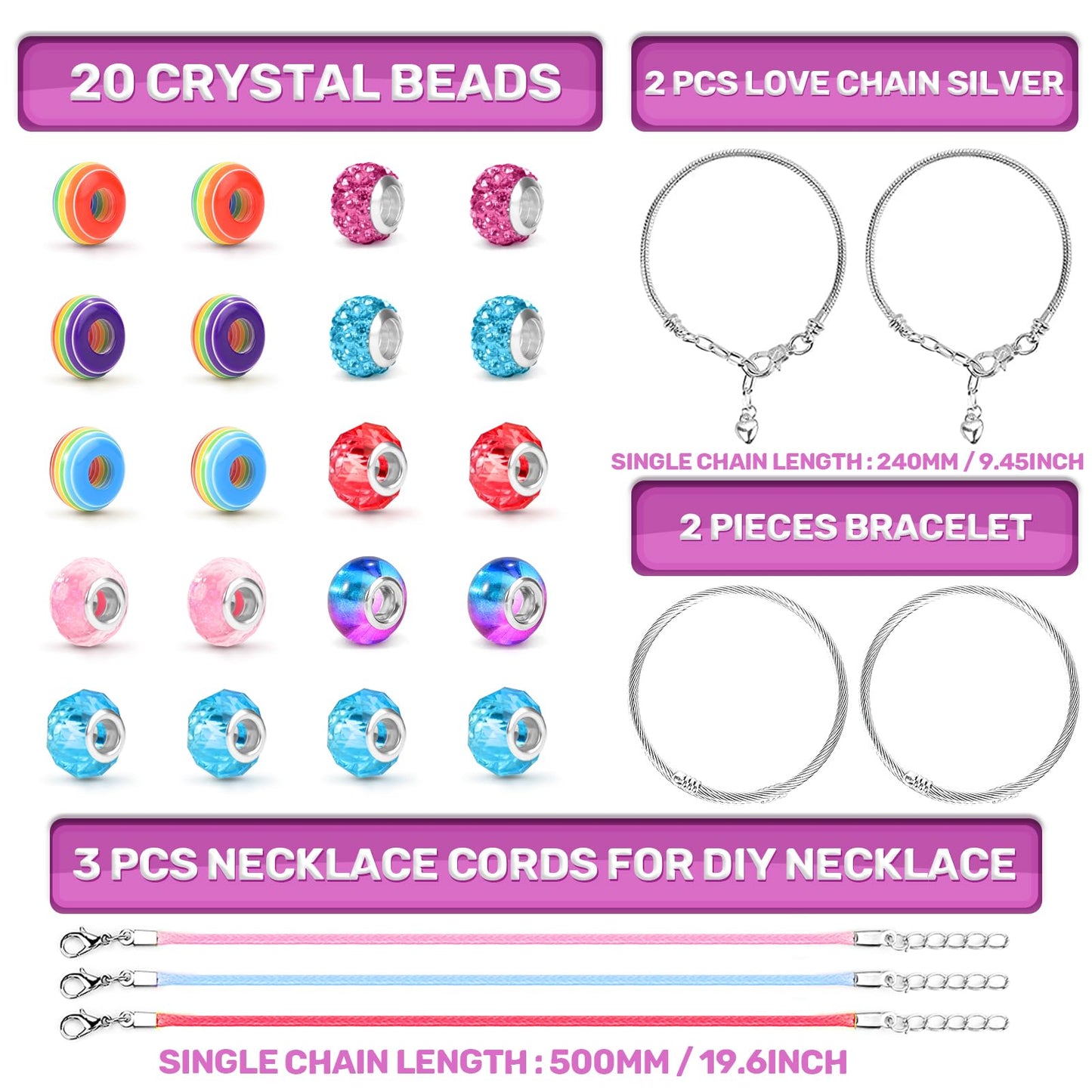 ZOOI Valentines Gifts for Kids, Bracelet Making Kit, Gifts for Teenage Girls Toys, Girls Birthday Presents Unicorn Gifts for 5-13 Year Old Jewellery Making Kit, Arts and Crafts for Kids