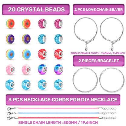 ZOOI Valentines Gifts for Kids, Bracelet Making Kit, Gifts for Teenage Girls Toys, Girls Birthday Presents Unicorn Gifts for 5-13 Year Old Jewellery Making Kit, Arts and Crafts for Kids