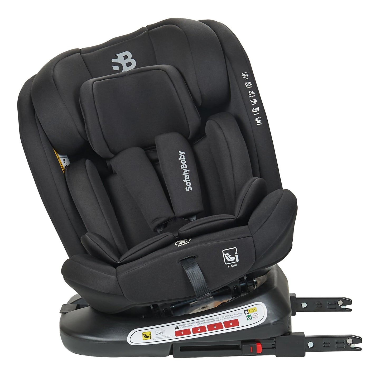 Safety Baby Xenon Isofix 360° Swivel Car Seat I-Size 40-150 cm Suitable from Birth to Approximately 12 Years Group 0-1-2-3 Isofix Fixings and Side Protectors
