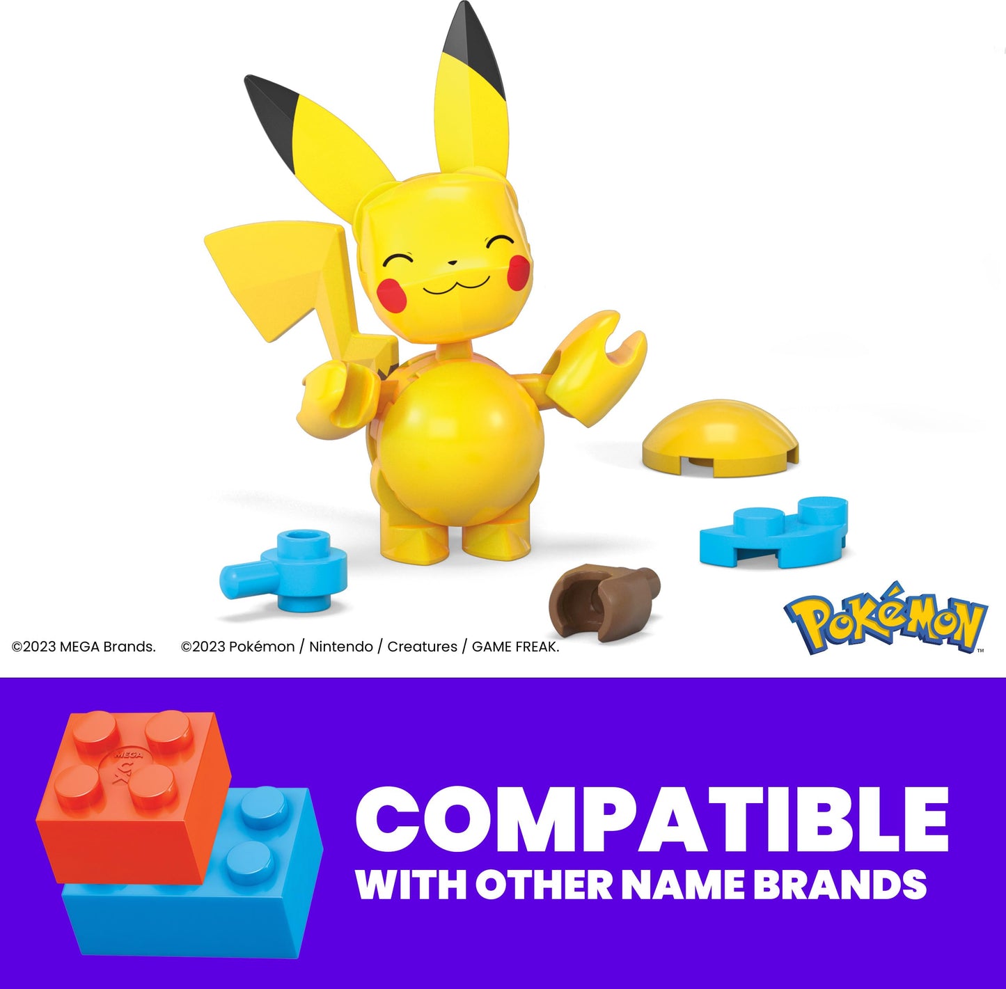 MEGA Pokémon building toys set featuring Pikachu and Zubat, 40 pieces, 2 poseable characters, and Poké Ball.