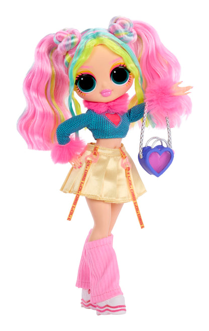 L.O.L. Surprise! OMG Doll Bubblegum D.J. showcasing stylish outfits and accessories in a vibrant, playful setting.