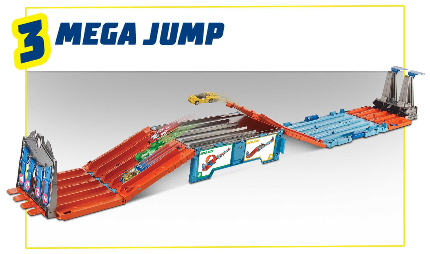 Hot Wheels Race Crate with 3 Stunts in 1 Set, 8+ feet of Race track, Includes 2 Hot Wheels cars, Portable Storage, Gift Set Ages 6 to 10,‎ GKT87
