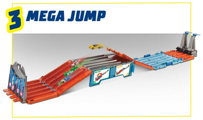 Hot Wheels Race Crate with 3 Stunts in 1 Set, 8+ feet of Race track, Includes 2 Hot Wheels cars, Portable Storage, Gift Set Ages 6 to 10,‎ GKT87