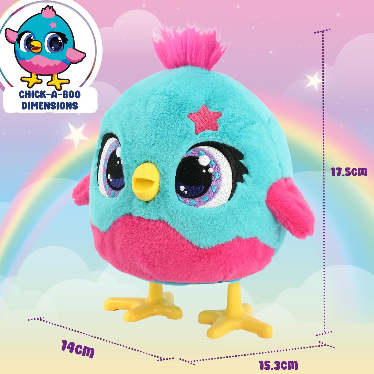 Funtasy Family Chick a Boo - Electronic Kids Chicken Toy - Cute Interactive Plush Pet & Adorable Hen - 50+ Sounds & Reactions - Feed Her, Watch Her Sing, Dance & Lay Eggs - Girls & Boys Gifts Age 3 +