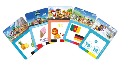 LEXIBOOK, Quizz Hit®, Paw Patrol, Bilingual interactive card reader, English/French, 150 double-sided educational cards, educational quiz & flashcard machine, Red/Blue, JCR10PAi1