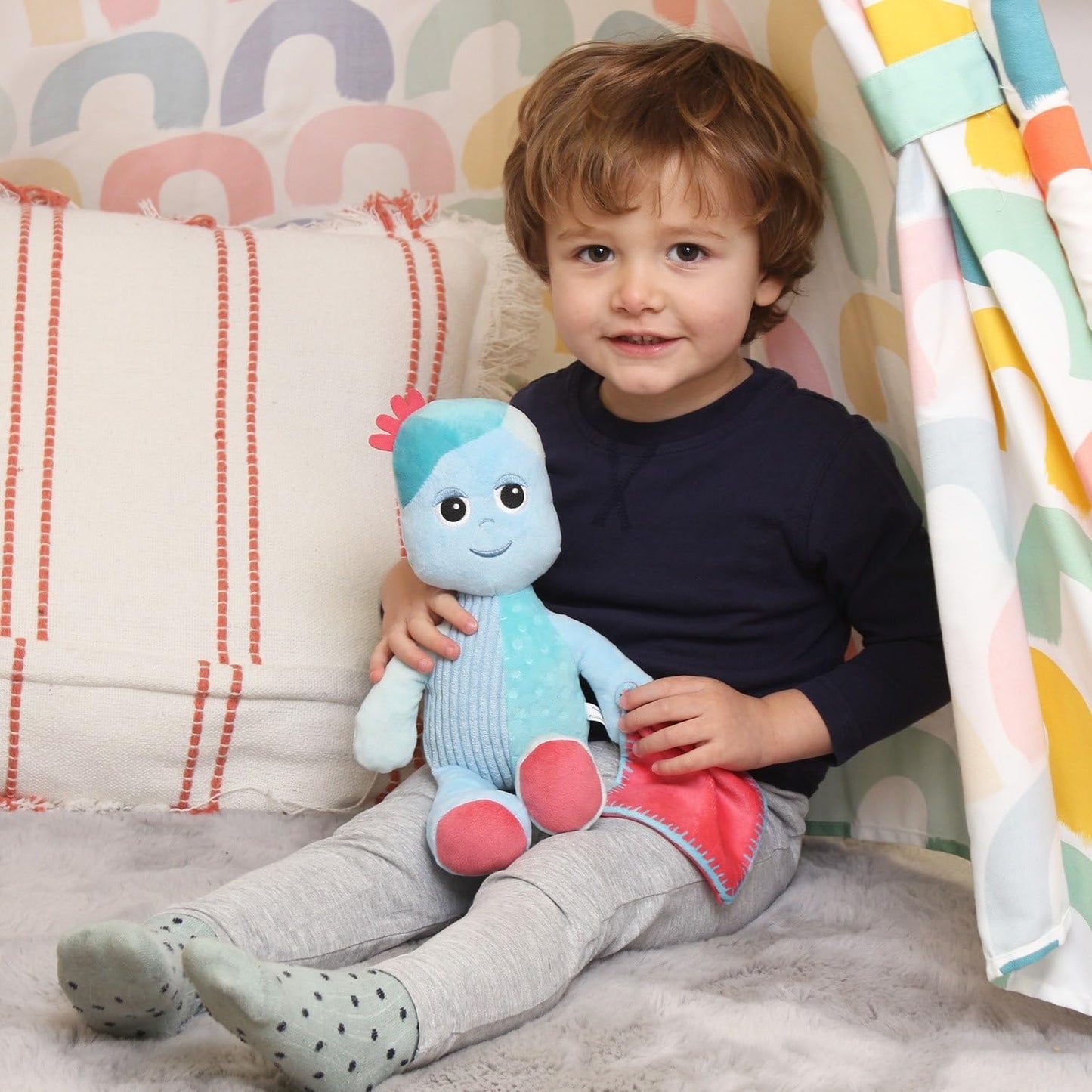 In The Night Garden Iggle Piggle Talking Teddy Bear, Cbeebies Cute & Sensory toys. Comforting sounds. Kids Toys and Baby toys 0-6 months, Blue