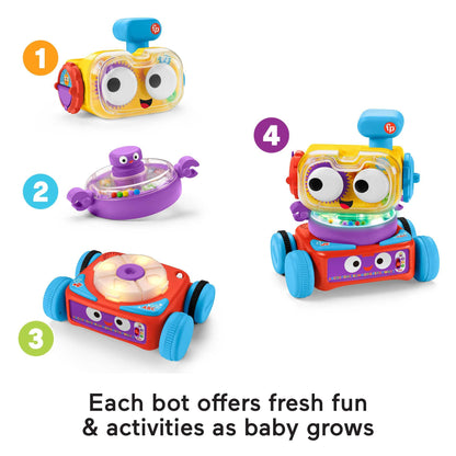 Fisher-Price 4-in-1 Ultimate Learning Bot, electronic activity toy with lights, music and educational content for infants and kids 6 months and up, HBB04