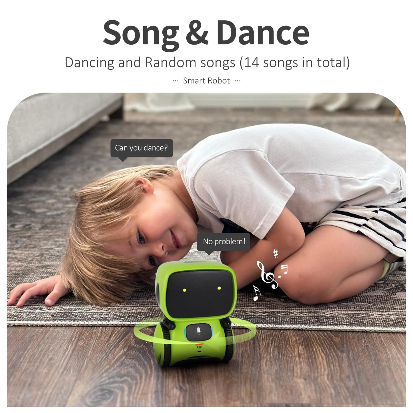 GILOBABY Interactive Smart Robot Toys, Intelligent Robot for Kids, Children Girls & Boys Robotic 3 Years Old Up, Voice Control & Touch Sense, Dance & Sing & Walk, Recorder & Speak Like You