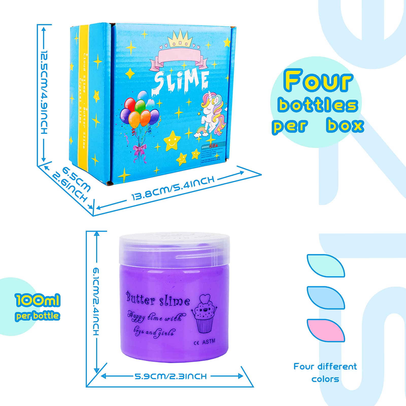 Colorful fluffy slime kits for kids by Appoft, featuring putty slimes set suitable for children ages 5 to 12, perfect for creative play.