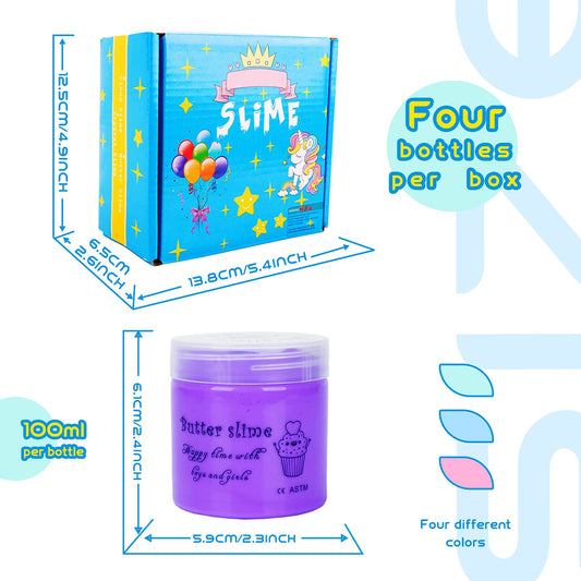 Colorful fluffy slime kits for kids by Appoft, featuring putty slimes set suitable for children ages 5 to 12, perfect for creative play.