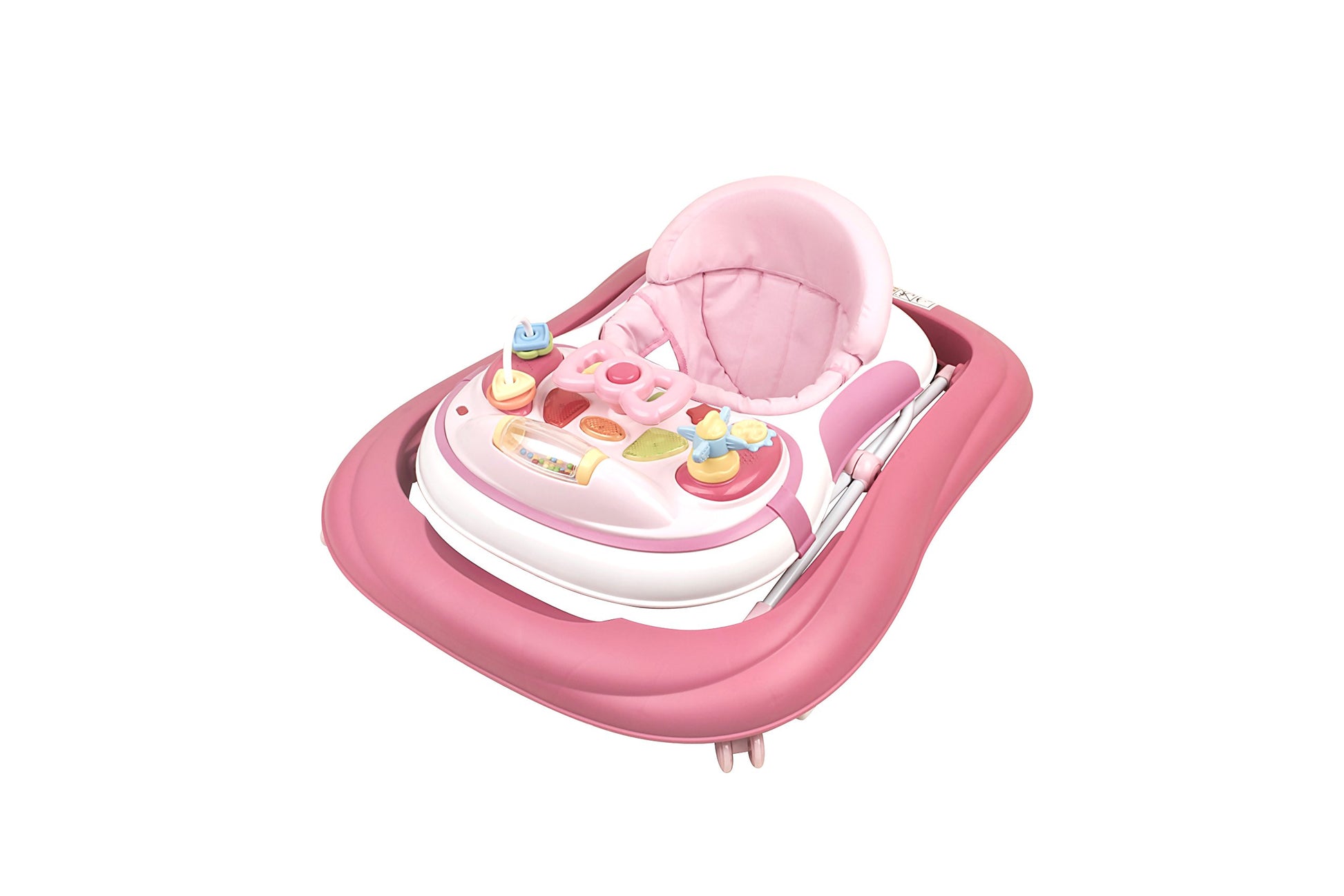 Babyco interactive baby walker with lights and music, featuring a sturdy frame and colorful activity panel for early mobility.