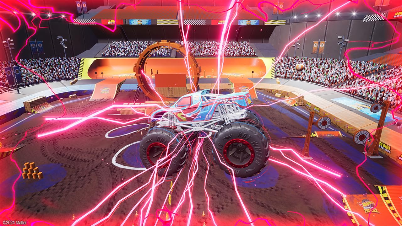 Hot Wheels Monster Trucks: Stunt Mayhem Deluxe Edition game for Nintendo Switch, featuring colorful monster trucks on the game cover.