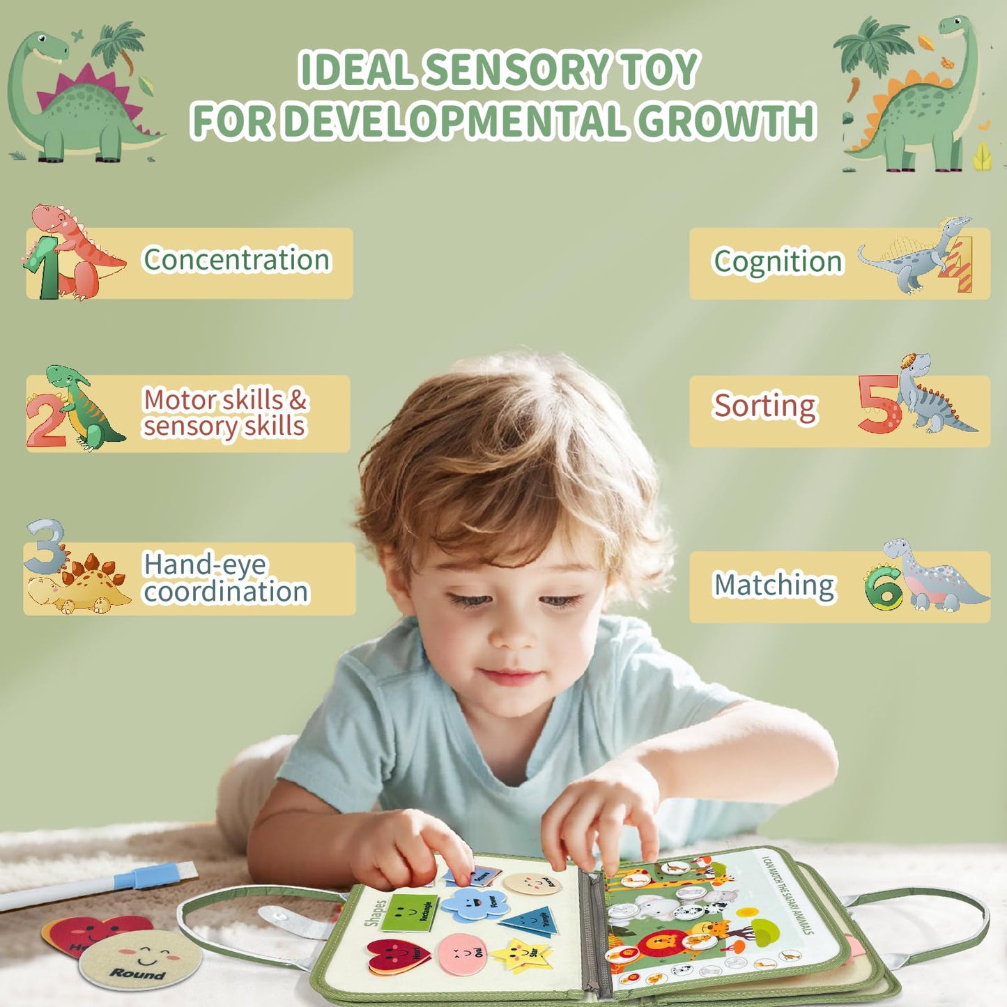 Busy Board, Busy Book for Toddlers, Montessori Toys, Toddler Travel Toys, Baby Travel Toys, Plane Activities for Kids, Toddler Airplane Activities, Sensory Toys, Gift for Boys Girls