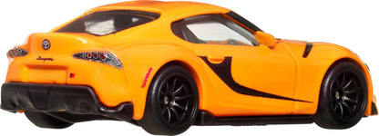 Hot Wheels Premium Fast & Furious 2021 Toyota GR Supra – 1:64 Scale Die-Cast Collectible Car with Real Riders, Metal Body & Movie-Inspired Design