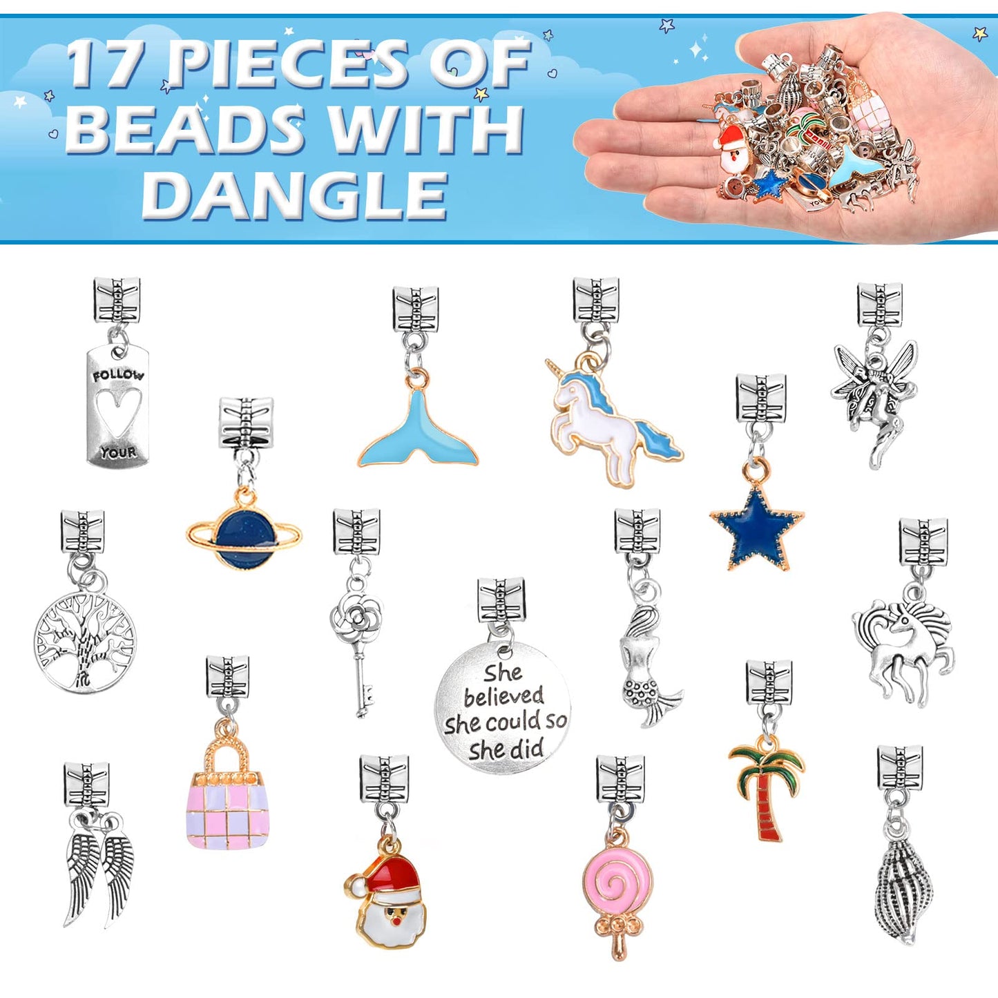 ZOOI Bracelet Making Kit, Jewellery Making Kit for Girls Gifts for 5-13 Year Old Girl Toys Arts and Crafts Kits for Kids, Stocking Fillers Kids, Gifts for Teenage Girls Birthday Presents