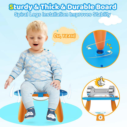 Kikidex Magnetic Drawing Board, Toddler Girl Toys for 1-2 Year Old, Doodle Board Pad Learning and Educational Toys for 1 2 3 Year Old Baby Kids Birthday Gift (Blue)
