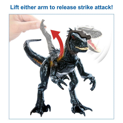 Mattel Jurassic World Dino Trackers Track 'n Attack Indoraptor, Dinosaur Toy with Sound, Lights, Motion and 3 Attack Features, Tracking Gear, Digital Play Options, Toys for Ages 4 and Up, HKY12