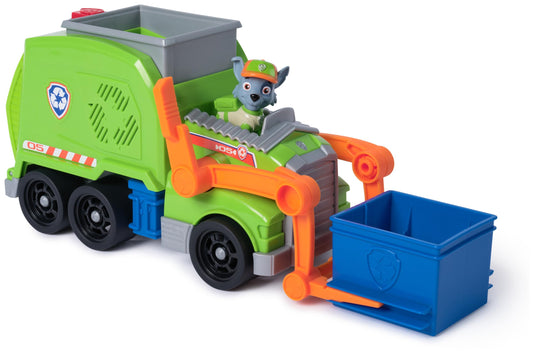 Paw Patrol: Crush ’N’ Roll Recycling Lorry with Rocky Action Figure & Transforming Compacted Recycling Vehicle, Kids’ Toys for Boys & Girls Aged 3 and up