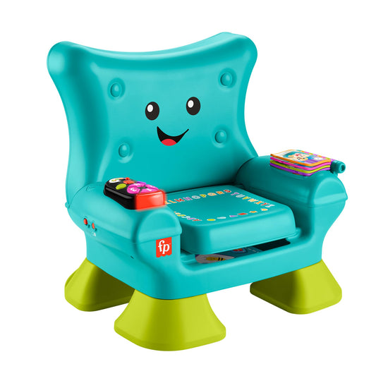 Fisher-Price Laugh & Learn Smart Stages Chair toy for babies 6-36 months, featuring colorful buttons and interactive learning features.