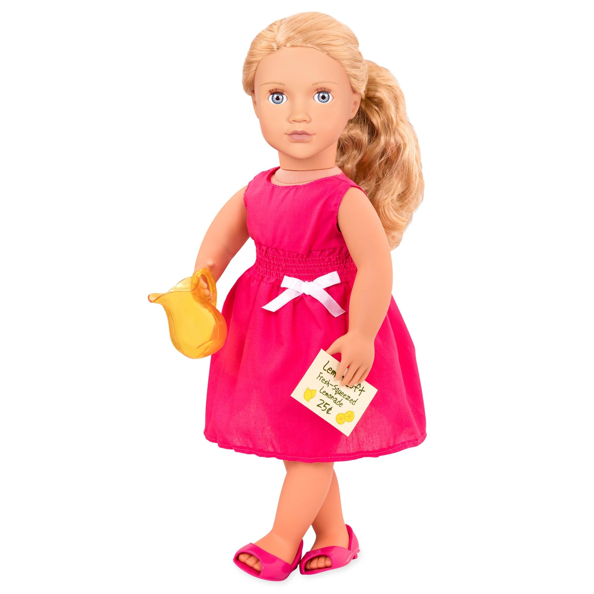 18-inch Our Generation Lily Anna doll in equestrian outfit with horse riding accessories and storybook, soft and poseable.
