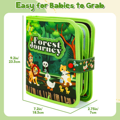 LZDMY Baby Montessori Busy Book for 2 3 Year Olds Boys Girls, Toddlers Educational Sensory Activity Books,Forest Animals Book Busy Board, Babies Birthday Gifts