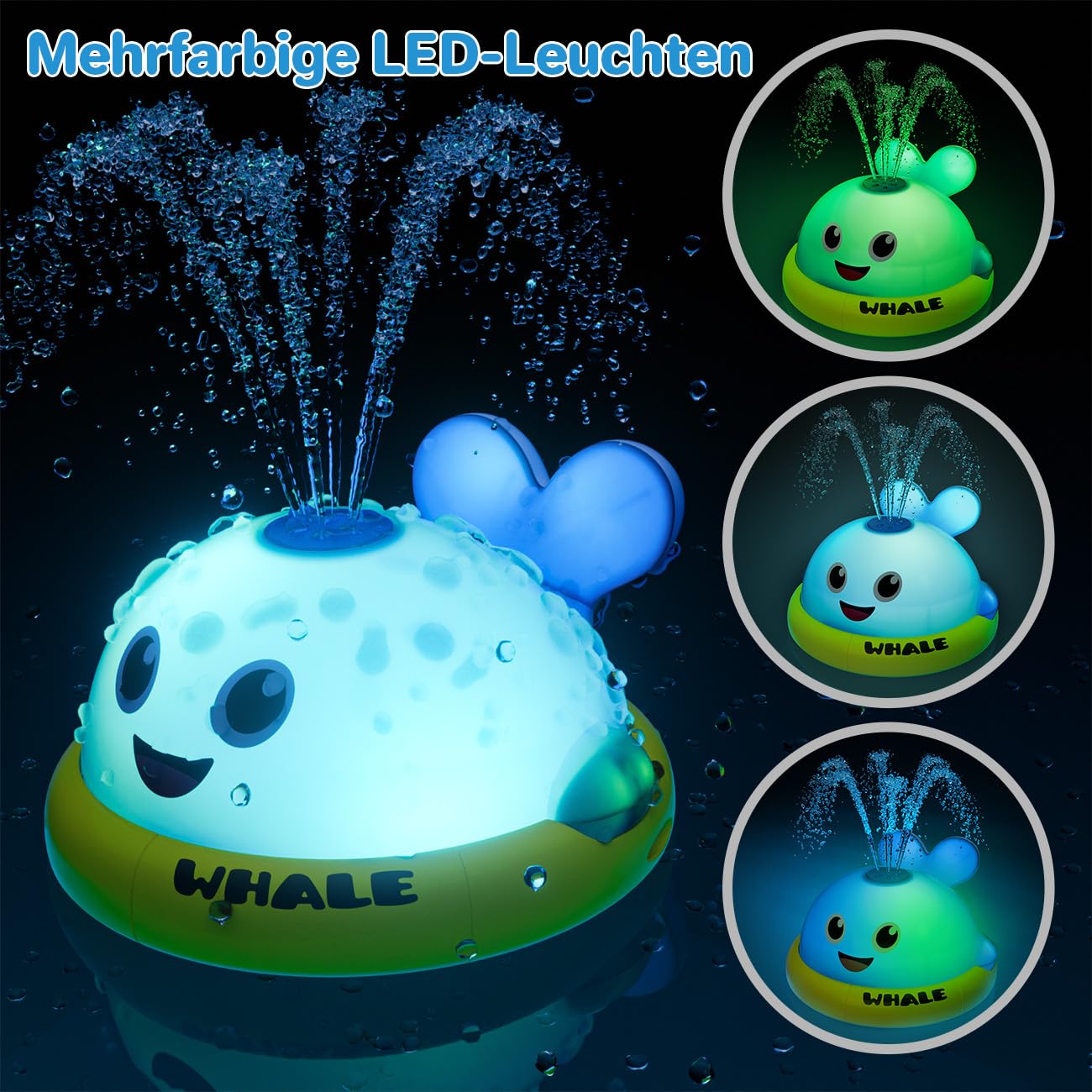 Baby Light Up Bath Toys: Toddler Bath Toy for 1 2 Year Old - Bath Toys for Babies 6-12 Months with Colorful Lights - Baby Boy girl Gifts Kids Toys Age 1-3