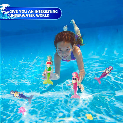 COSORO 4Pcs Diving Mermaids Toys Swimming Pool Sinking Toy Swimming Sinkers for Kids,Mermaid Underwater Diving Toy,Bath Mermaid Water Underwater Pool Training Toys Gifts for Girls Boys Pool Games