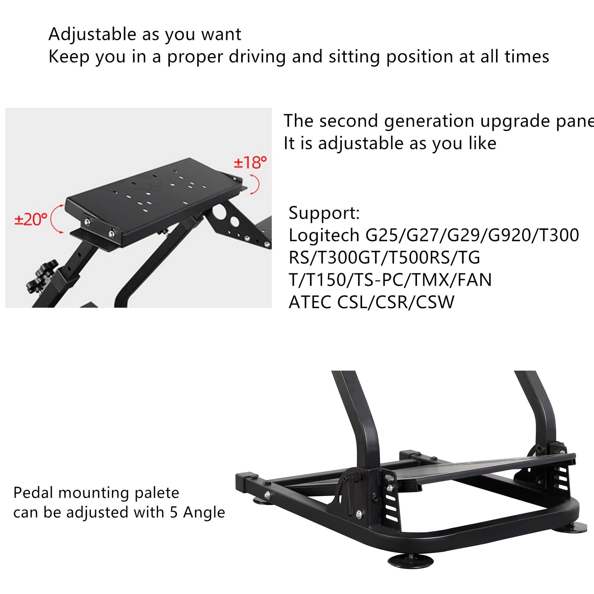 Cirearoa professional racing wheel stand for Logitech G25, G27, G29, G920, PS4, Xbox, with adjustable support for racing simulators.