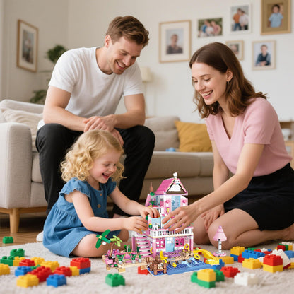 CSNRHG Pink Seaside Beach Villa Friends Building Set Friends Construction Educational Toy 822 Pieces Gifts for Girls Teens Kids Adults Ages 6+