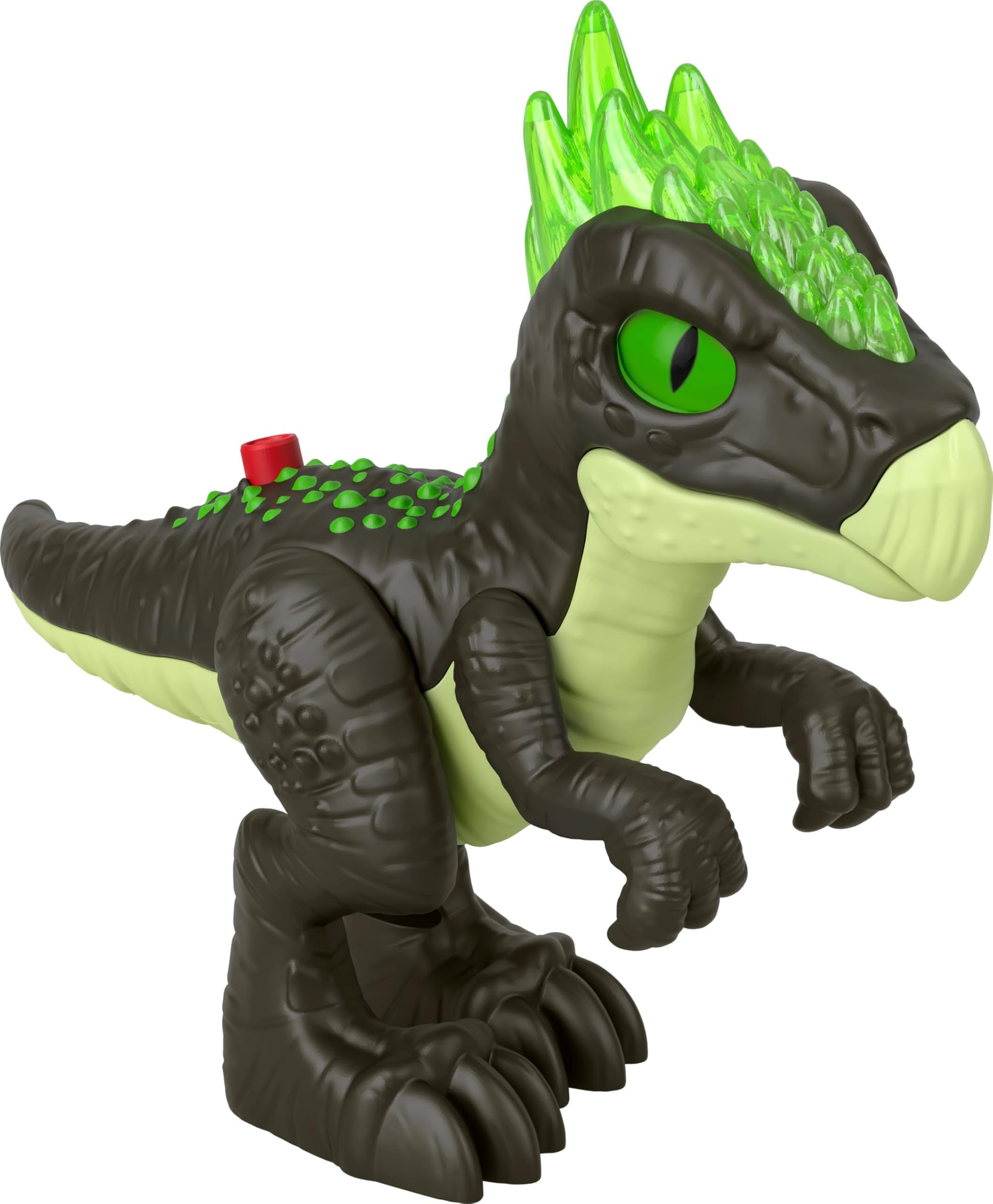 Fisher-Price Imaginext Jurassic World Dracorex dinosaur toy with lights and sounds, 10-inch size for pretend play, suitable for ages 3+