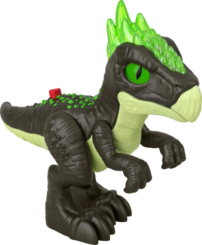 Fisher-Price Imaginext Jurassic World Dracorex dinosaur toy with lights and sounds, 10-inch size for pretend play, suitable for ages 3+
