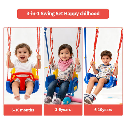 SUNNYNEST Toddler Swing Heavy-Duty Kid Swing with Safety Harness 158CM Folding Swing Set Outdoor Garden or Home Play Equipment Children Indoor Swings for 3-in-1 Toddler Swing Set (Blue)