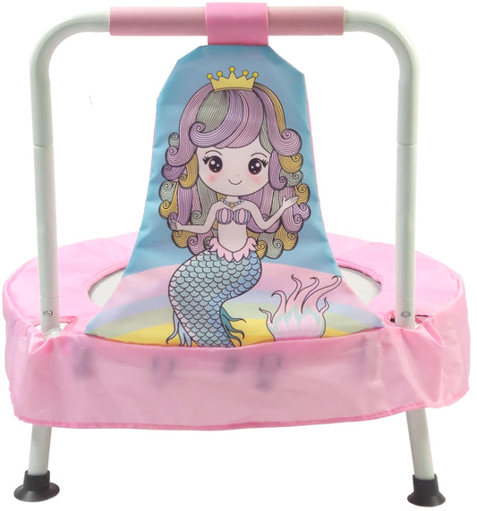CZCPARY Indoor and Outdoor Mini Trampoline, Children's Trampoline with Handles,Suitable as Birthday Gift or Festive Present for Boys and Girls,Pink