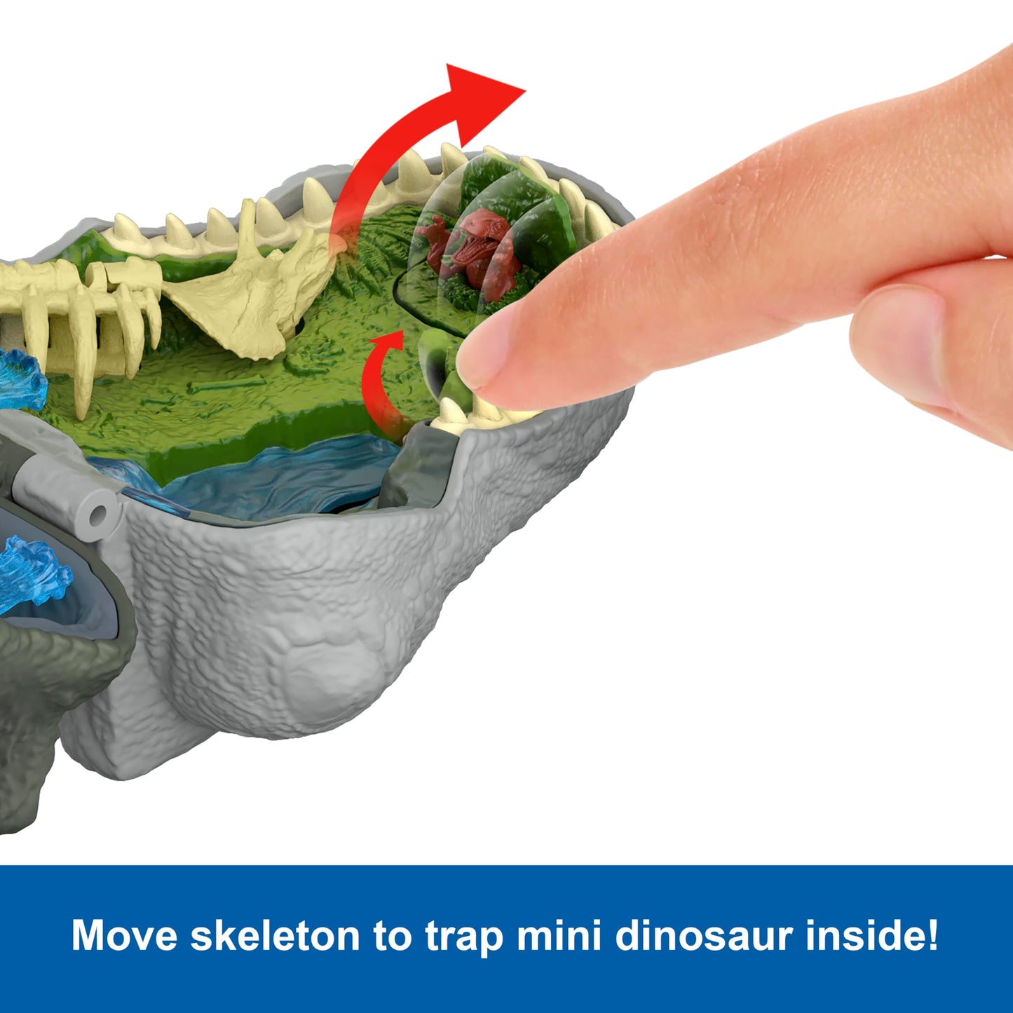 Mattel Jurassic World Rebirth Micro Adventure Playset, Tyrannosaurus Rex Head Opens to 4 Interactive Features, 3 Micro Figures, T. Rex Dinosaur Toy, JGB97