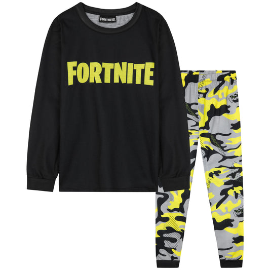 Get Trend Fortnite Boys Pyjamas Set, Long PJs for Kids & Teenagers, Cosy Loungewear Soft Nightwear, Gamer Gifts for Boys (9-10 Years, Yellow Fortnite)