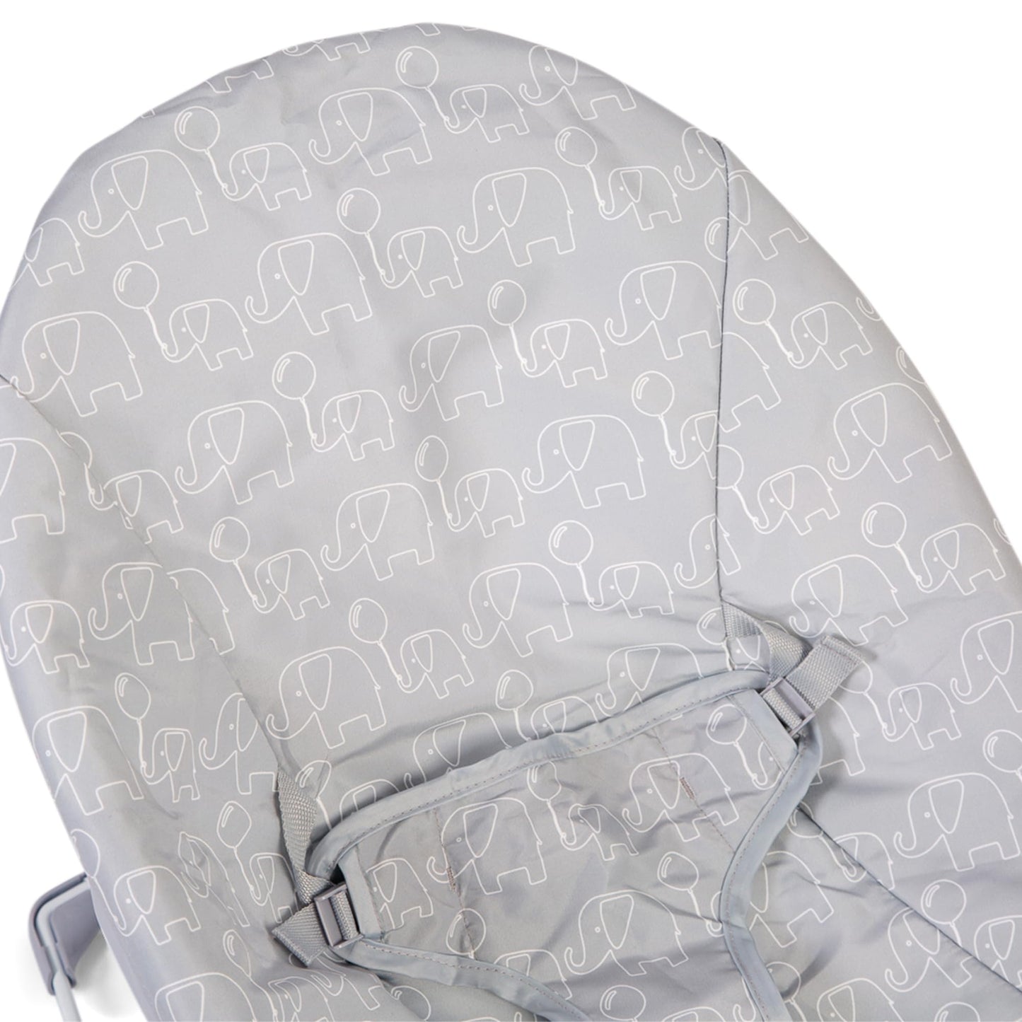 Red Kite Bambino Bouncer in grey with soft fabric and safety straps, designed for comfortable baby seating and gentle rocking.