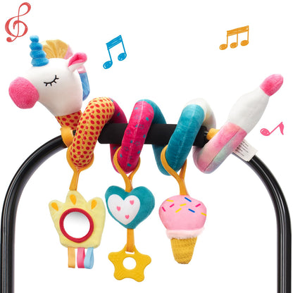 hahaland Spiral Pram Toys baby toys 0-6 months newborn Sensory Toys for Babies Pushchair Stroller/Car Seat Activity Baby Toy for 0 3 6 9 12 Months Hanging Toys for Babies pram toy Infant Girls