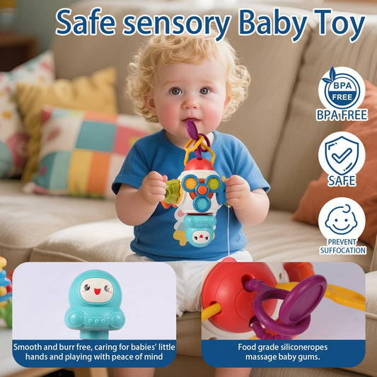 iFunLong Baby Montessori Toys for 1 2 3 Years Sensory Toy, Activity Cube Sensory Toys for Toddlers Travelling, Motor Skills Busy Cube Toy for 6 12 18 Months Infant Birthday Gifts