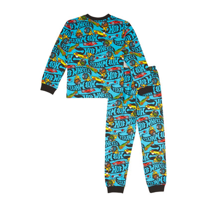 Hot Wheels Cotton Pyjama Sets for Boys | Official Clothes | Car Gifts - 4-5 Years Blue