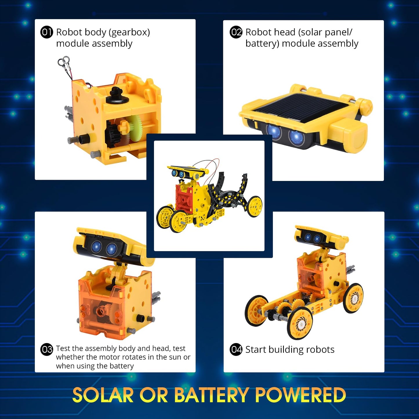 OMWay STEM 12-in-1 Solar Robot Toys, Science Kits for Kids Age 8, Building Experiment Engineering Robotics for 9 10 11 12 13 14 Year Old Boys Girls Teens