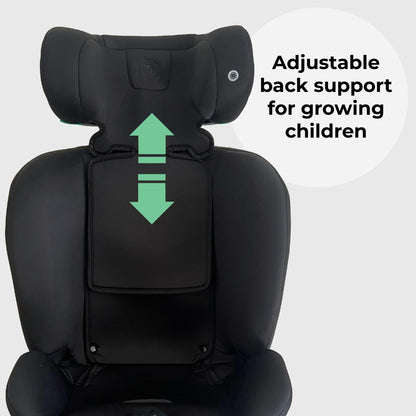 My Babiie MBCS300 Easy 360° Spin R129 Baby Car Seat – Top Tether, ISOFIX, Birth to 12yrs (40-150cm), i-Size, ERF, Group 0+/1/2/3, Rotating 360 Swivel - Black