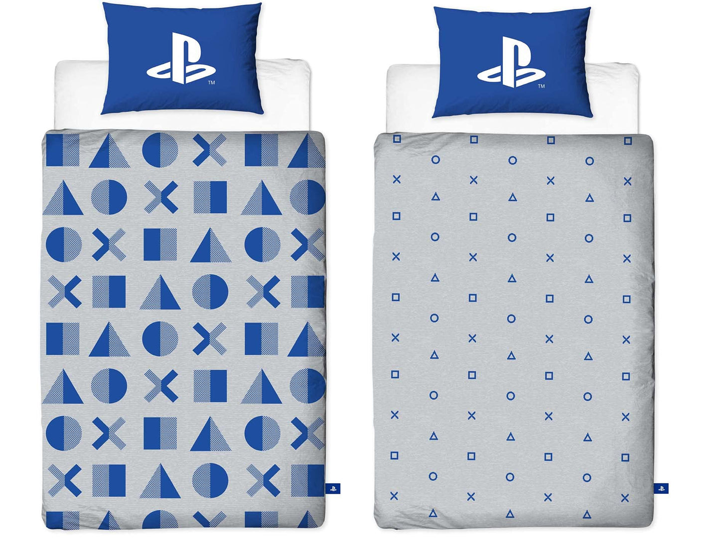 PlayStation official reversible duvet cover with layered design, includes pillow case, suitable for single bed bedding set.