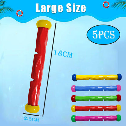 COSORO 5Pcs Diving Sticks Toys Swimming Pool Sinking Toys Swimming Sinkers for Kids 7-12 Years Old,Underwater Diving Toy,Dive Sticks Water Underwater Pool Training Toy for Girls Boys Gifts
