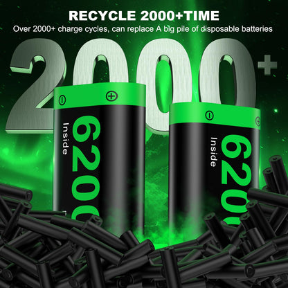 Rechargeable Battery Pack for Xbox One/Series Controller, 4x6200mWh High Capacity Battery Pack with with Charger/Cooling RGB/25H Playtime, Compatible with Xbox One/S/X/Elite 1, Series S/X Controller