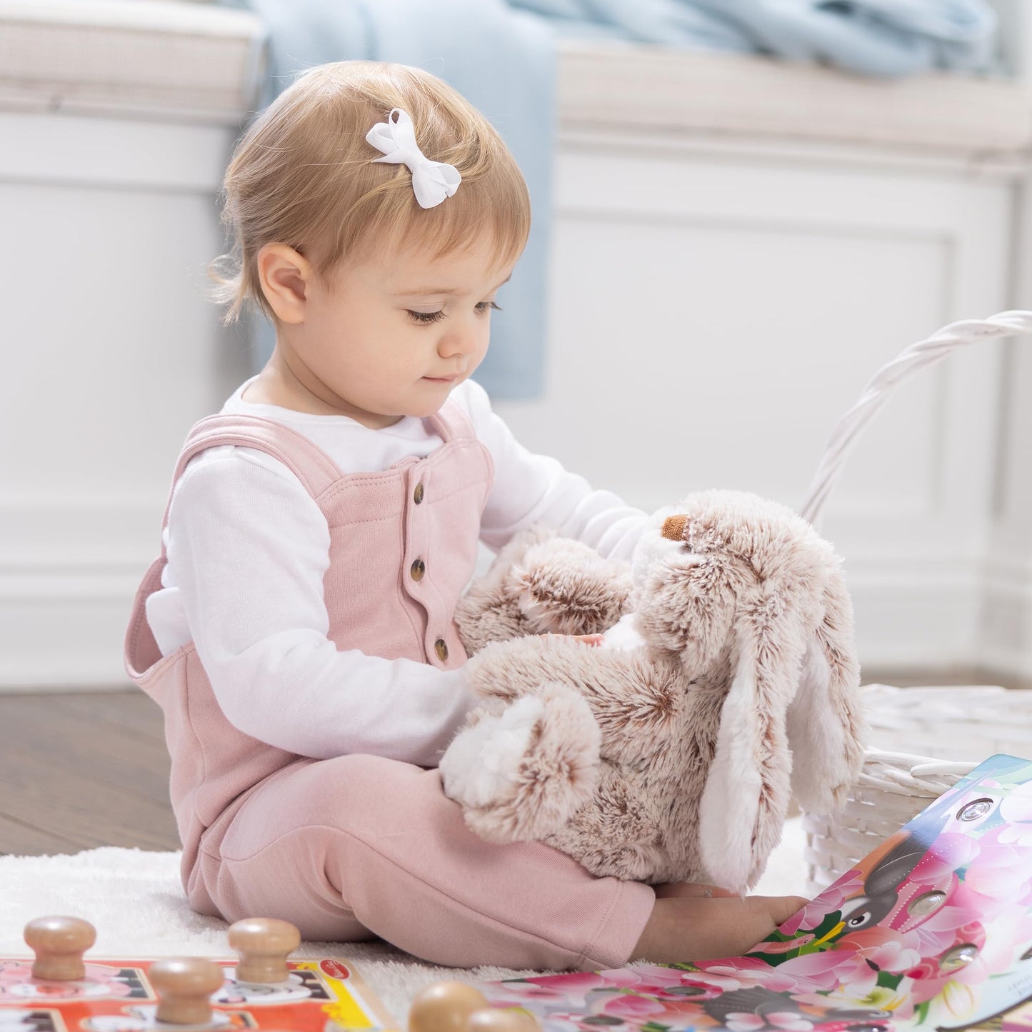 Melissa & Doug Burrow Bunny Rabbit | Plush Toys for Toddlers, Stuffed Animal for Kids, Soft & Fluffy | Age 3+