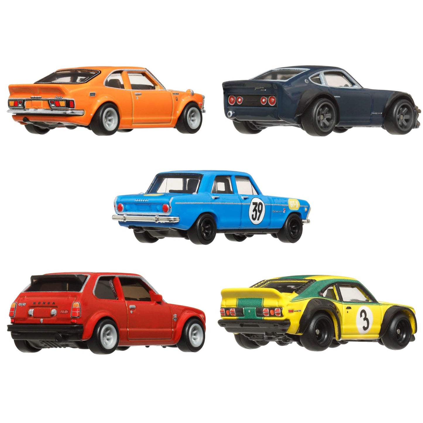 Hot Wheels Premium Car Culture Japan Historics 4 Container Set with 5 1:64 Scale Die-Cast Cars in Collectible & Stackable Storage & Display Container, HRW84