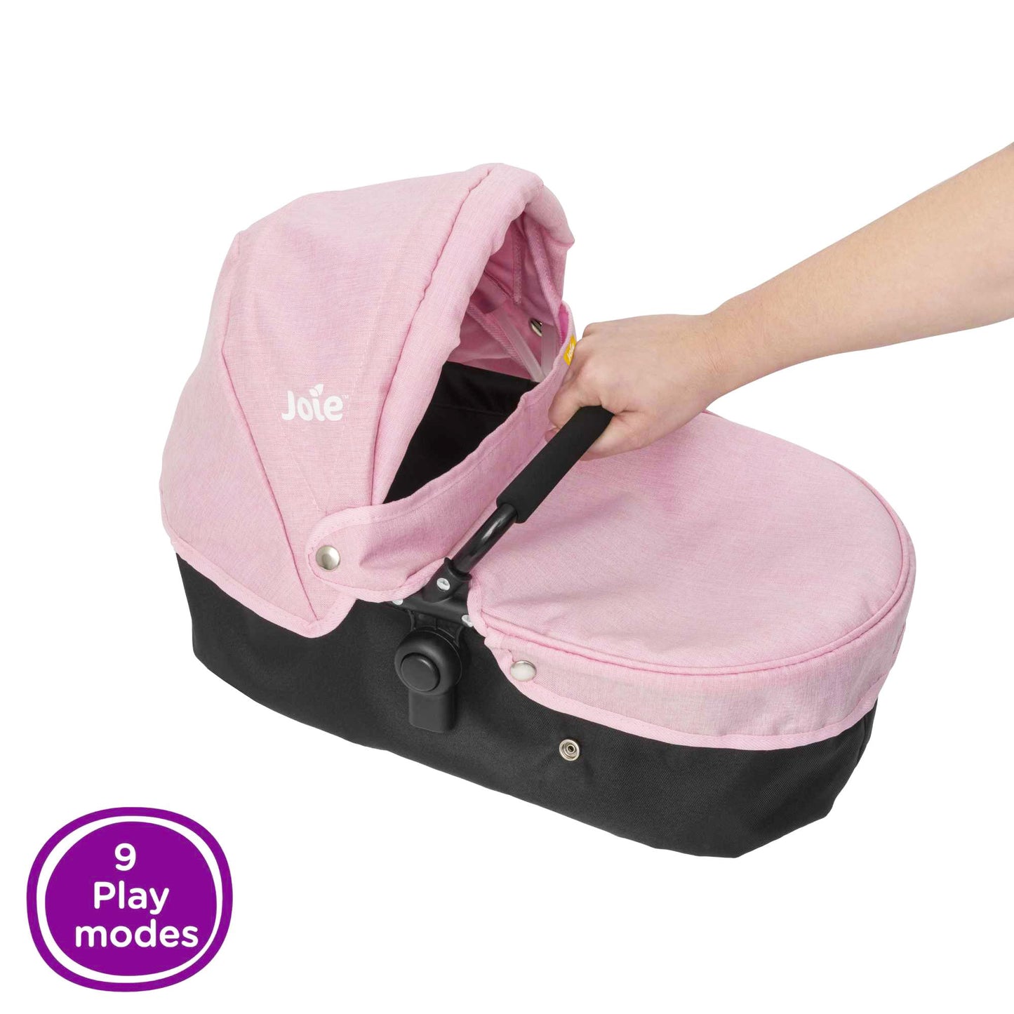 Joie Junior Evalite Twin Pushchair | Pink & Black Double Pushchair | Double Dolls Pram with Adjustable Height Handle And Multiple Seat Options | Suitable For Ages 3+